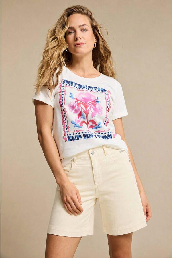 Red Button straight leg casual short lichtgeel