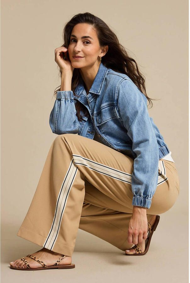 Red Button straight regular waist broek zand