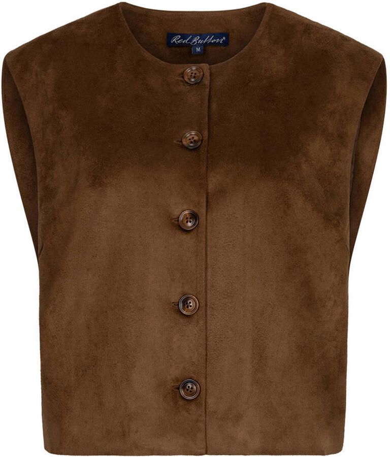Red Button suèdelook gilet bruin
