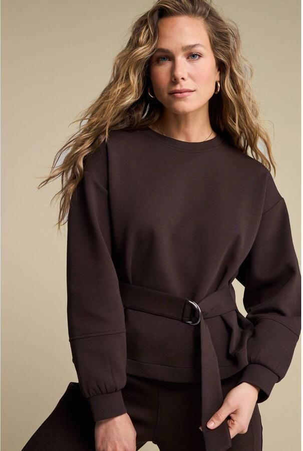Red Button sweater met ceintuur bruin - Foto 2