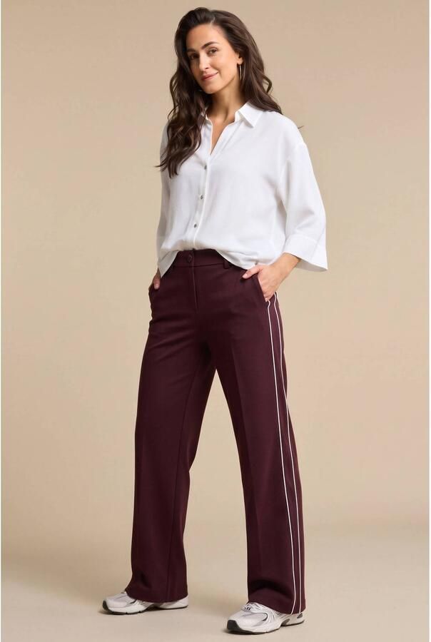 Red Button wide leg broek donkerrood