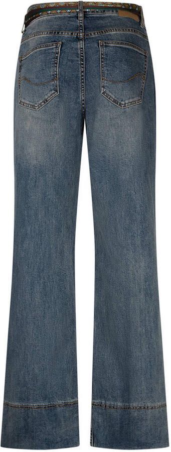 Red Button wide leg jeans met ceintuur medium blue denim - Foto 2