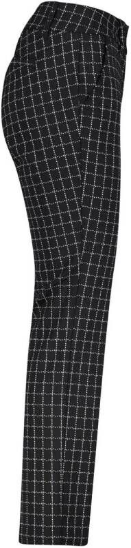 Red Button tapered fit broek Diana fancy check met all over print black