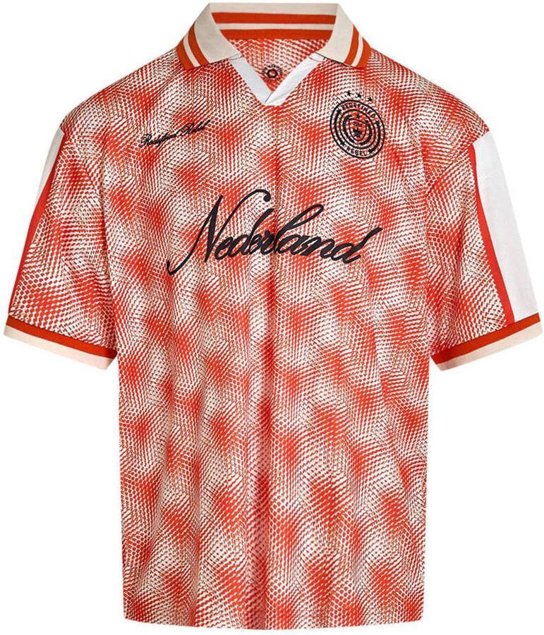 Redefined Rebel boxy fit polo met print oranje