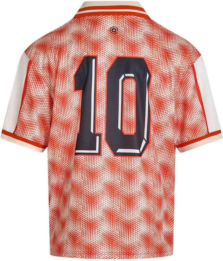 Redefined Rebel boxy fit polo met print oranje - Foto 2