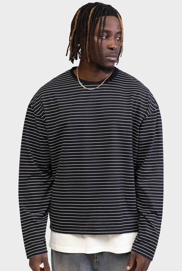 Redefined Rebel boxy gestreepte longsleeve zwart - Foto 2