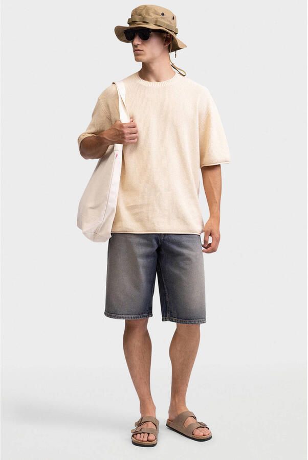Redefined Rebel denim baggy short grijsblauw - Foto 3