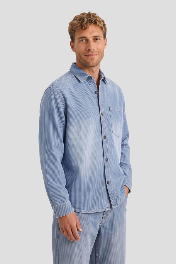 Redefined Rebel denim loose fit overhemd lichtblauw