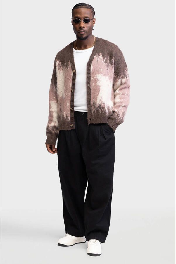 Redefined Rebel gebreid vest met print en wol turkish coffee - Foto 3