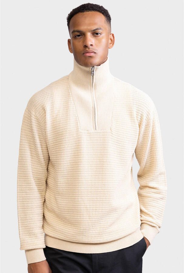 Redefined Rebel katoenen regular fit gebreide trui offwhite