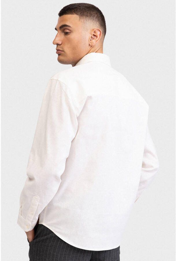 Redefined Rebel loose casual overhemd met linnen ecru - Foto 3