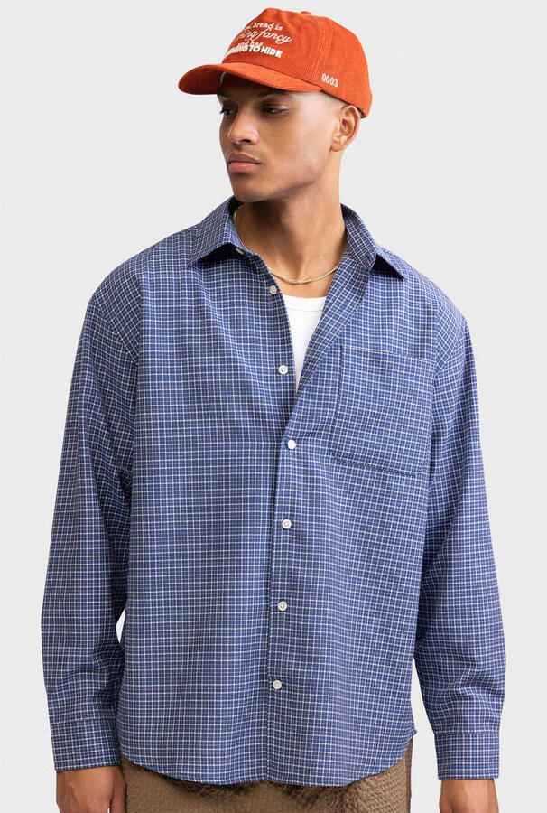 Redefined Rebel loose fit geruit overhemd blauw