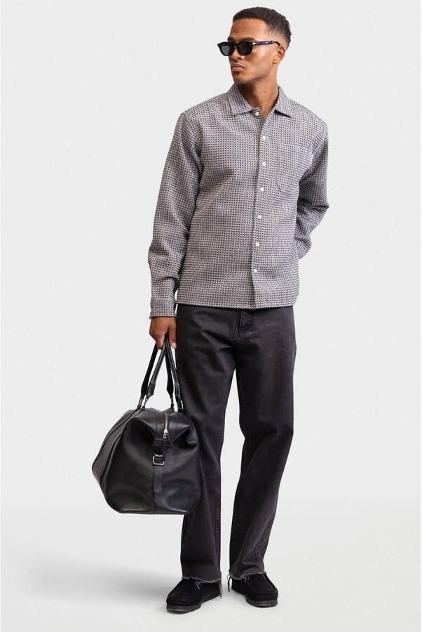 Redefined Rebel overshirt met textuur grijs - Foto 3