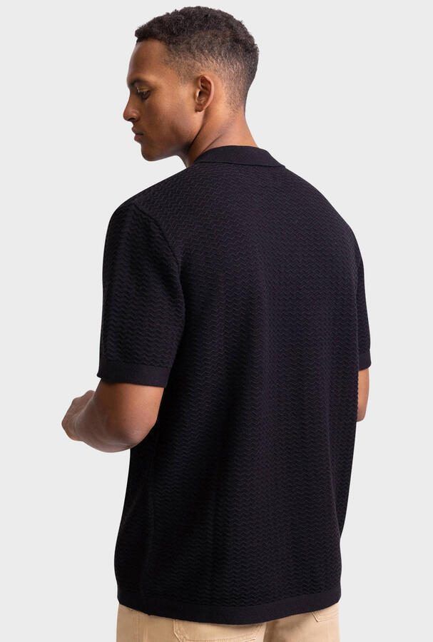 Redefined Rebel oversized gebreide polo zwart - Foto 3