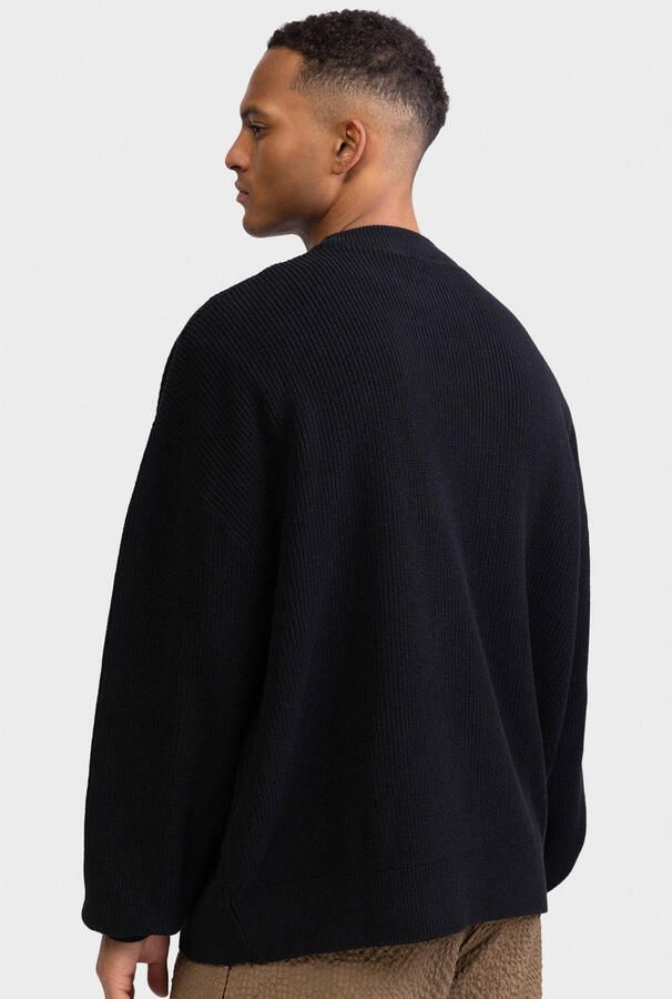 Redefined Rebel oversized gebreide trui met tekst zwart