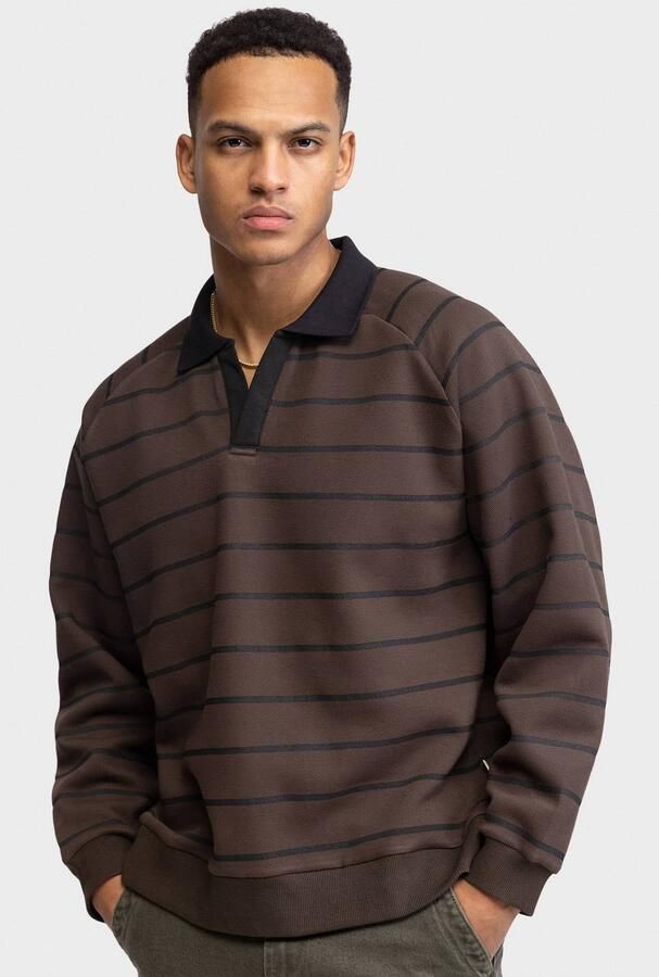Redefined Rebel oversized gestreepte sweater turkish coffee