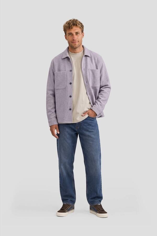 Redefined Rebel regular fit gemêleerd overshirt grijs - Foto 2