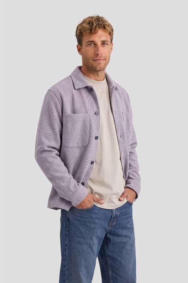Redefined Rebel regular fit gemêleerd overshirt grijs - Foto 3