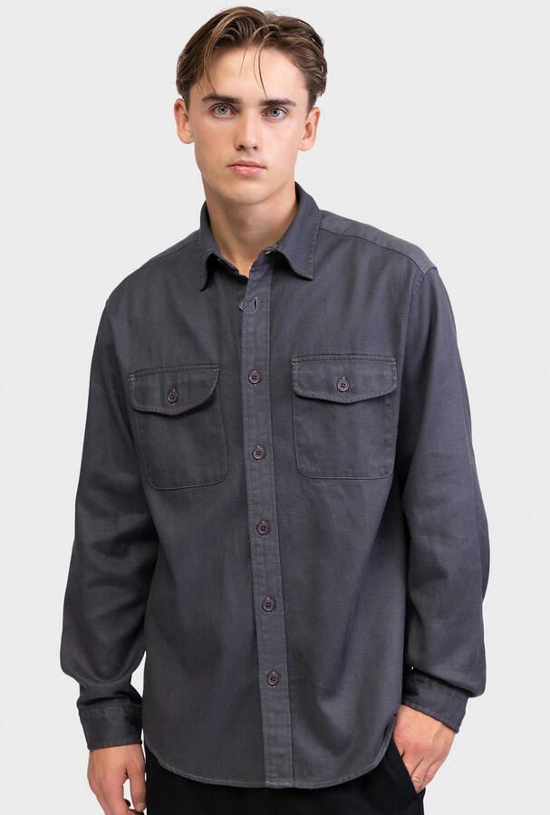Redefined Rebel regular fit overhemd grijsblauw