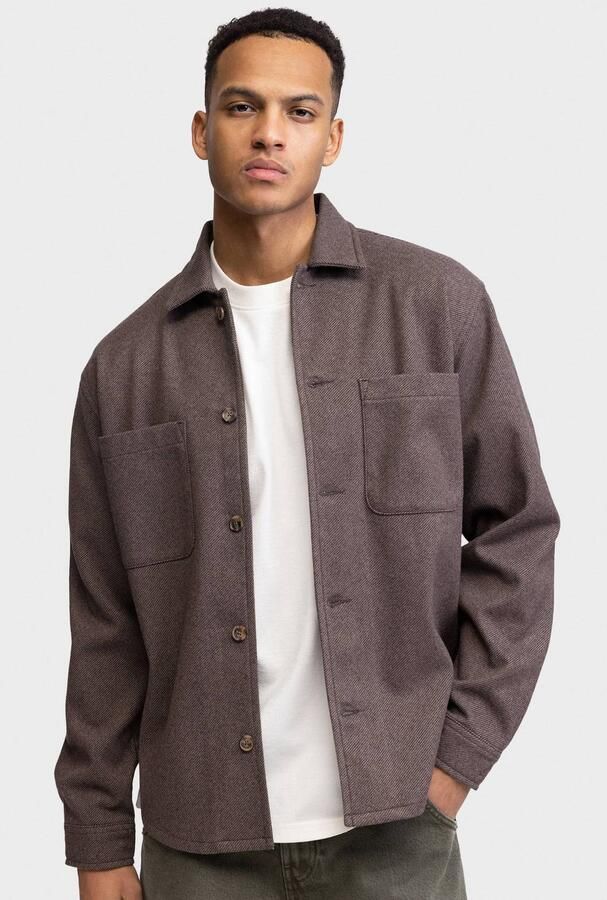 Redefined Rebel regular fit overshirt turkish coffee