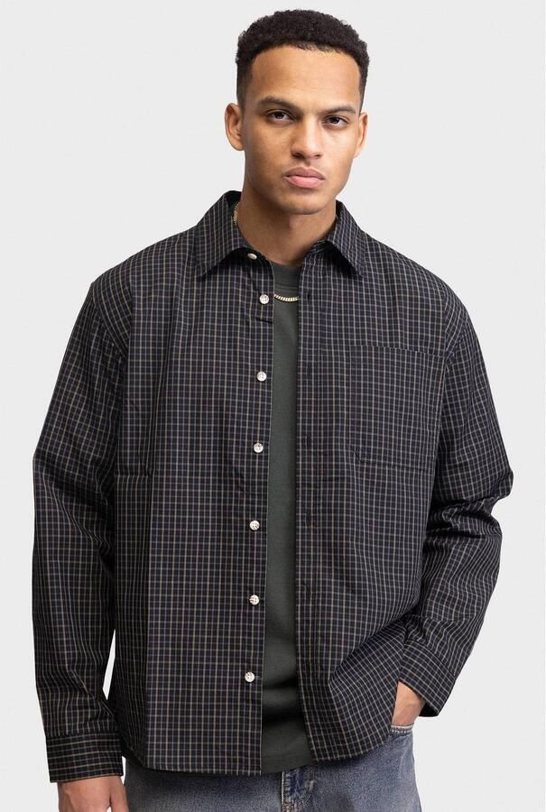 Redefined Rebel relaxed fit geruit overhemd zwart
