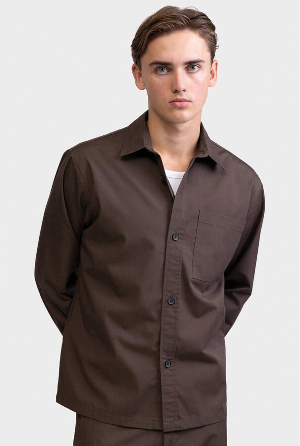 Redefined Rebel relaxed fit overshirt bruin