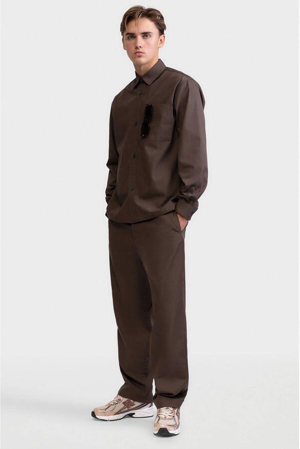 Redefined Rebel relaxed fit overshirt bruin - Foto 3