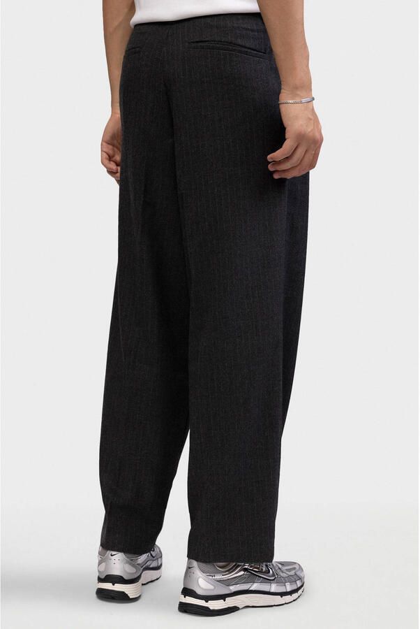 Redefined Rebel relaxed fit pantalon met krijtstreep grijs - Foto 2