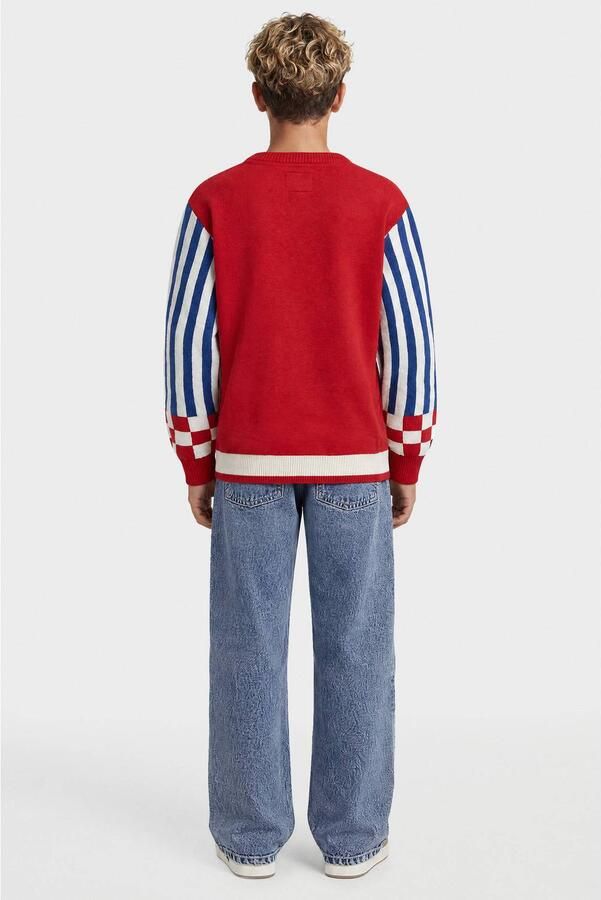 Redefined Rebel sweater met tekst rood blauw wit Trui Jongens Katoen Ronde hals - Foto 3
