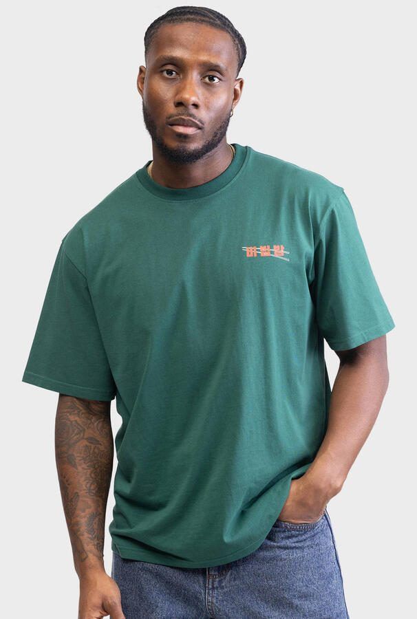 Redefined Rebel T-shirt met backprint donkergroen