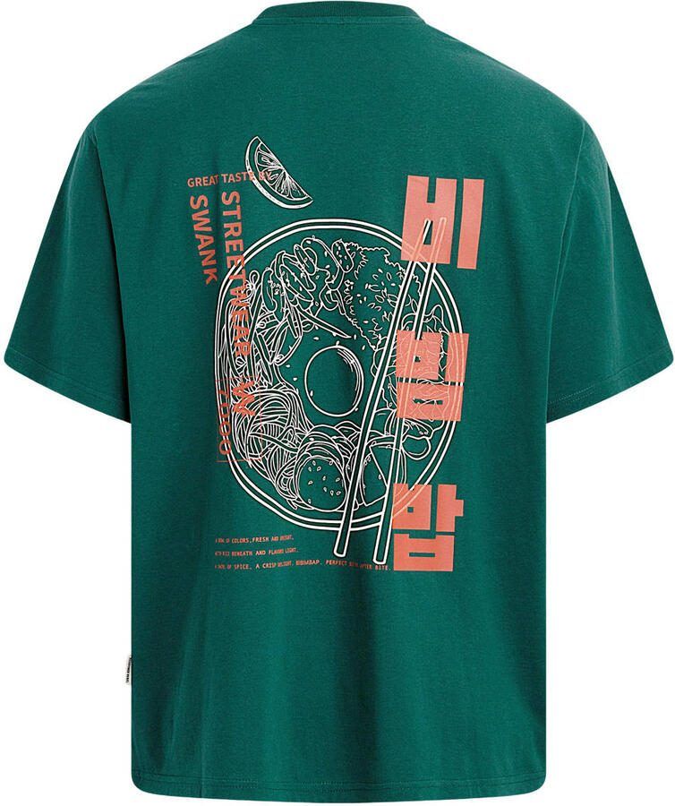 Redefined Rebel T-shirt met backprint donkergroen - Foto 2