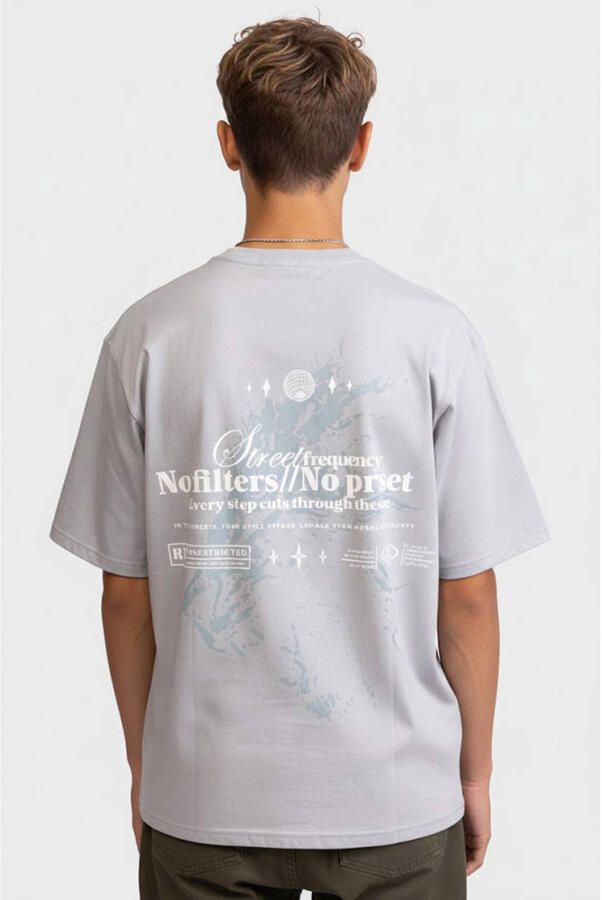 Redefined Rebel T-shirt met backprint lichtgrijs Jongens Katoen Ronde hals - Foto 3