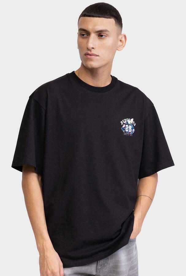 Redefined Rebel T-shirt met backprint zwart
