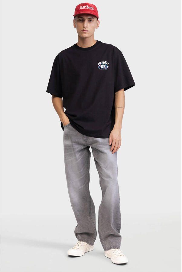 Redefined Rebel T-shirt met backprint zwart - Foto 2