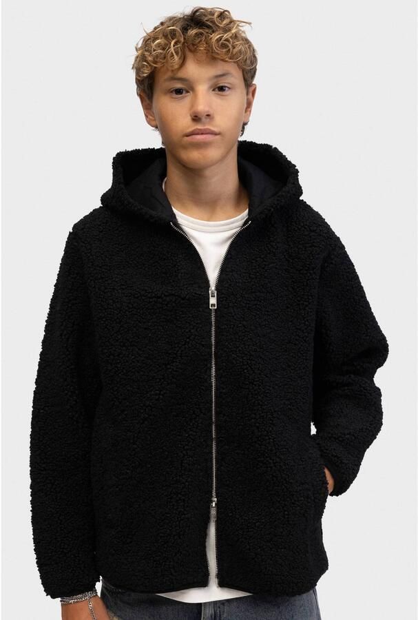 Redefined Rebel teddy fleecevest zwart Jongens Polyester Capuchon Effen