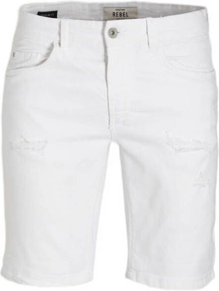 Redefined Rebel regular fit jeans short RROslo Destroy white