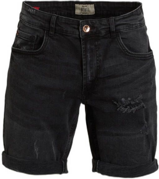 Redefined Rebel regular fit jeans short RROslo Destroy dust black