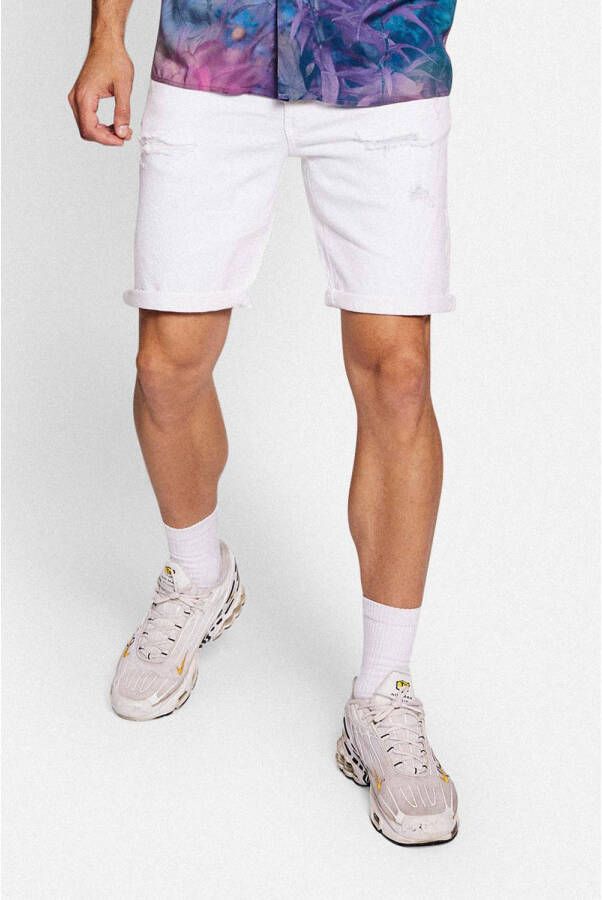 Redefined Rebel regular fit jeans short RROslo Destroy white