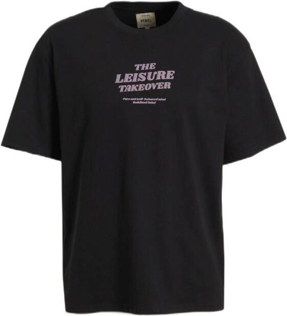 Redefined Rebel T-shirt met backprint van biologisch katoen black