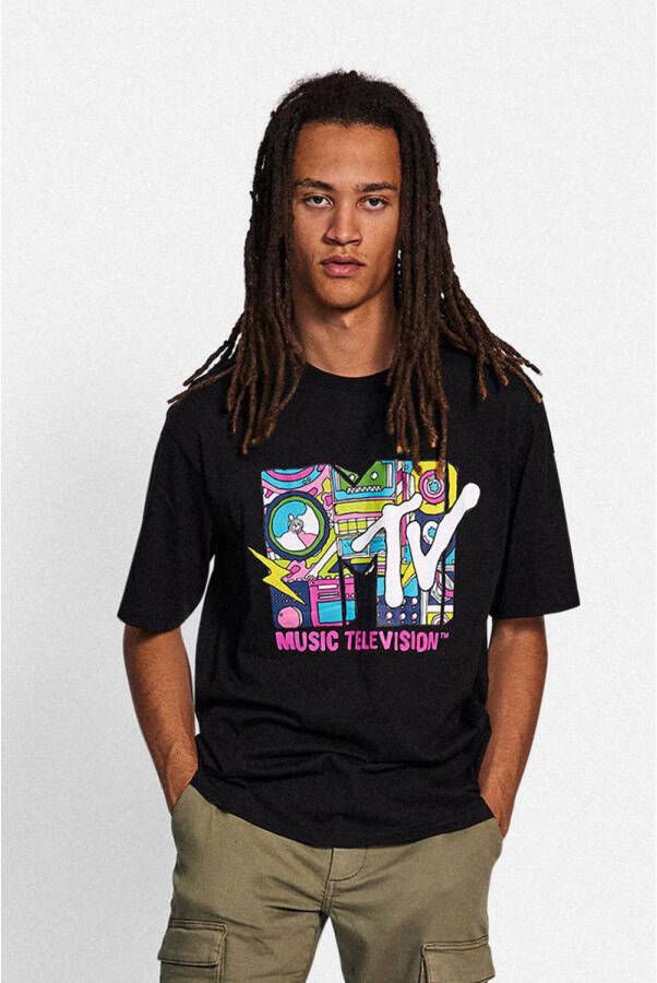 Redefined Rebel T-shirt RRCorey met printopdruk black