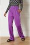 Refined Department high waist straight fit joggingbroek Dion met zijstreep paars - Thumbnail 2