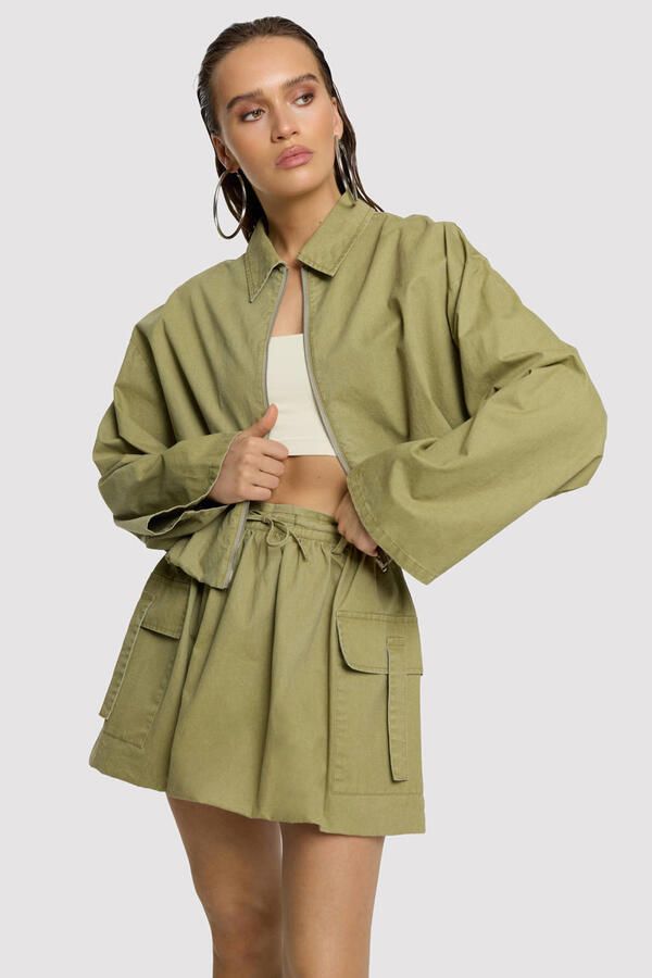 Refined Department ballonrok groen