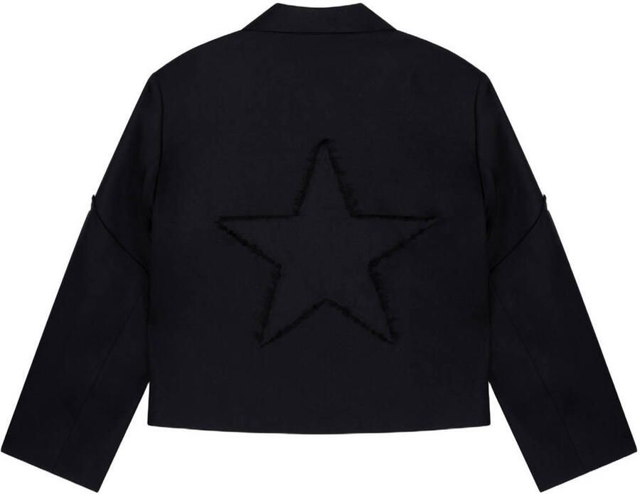 Refined Department cropped blazer met backprint zwart - Foto 2
