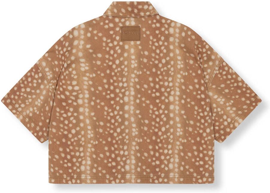 REFINED DEPARTMENT Dames Blouses Ladies Woven Cropped Blouse Bambi Print Adeline Camel - Foto 6