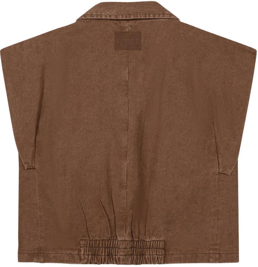 Refined Department denim oversized gilet met strass-steentjes bruin - Foto 2