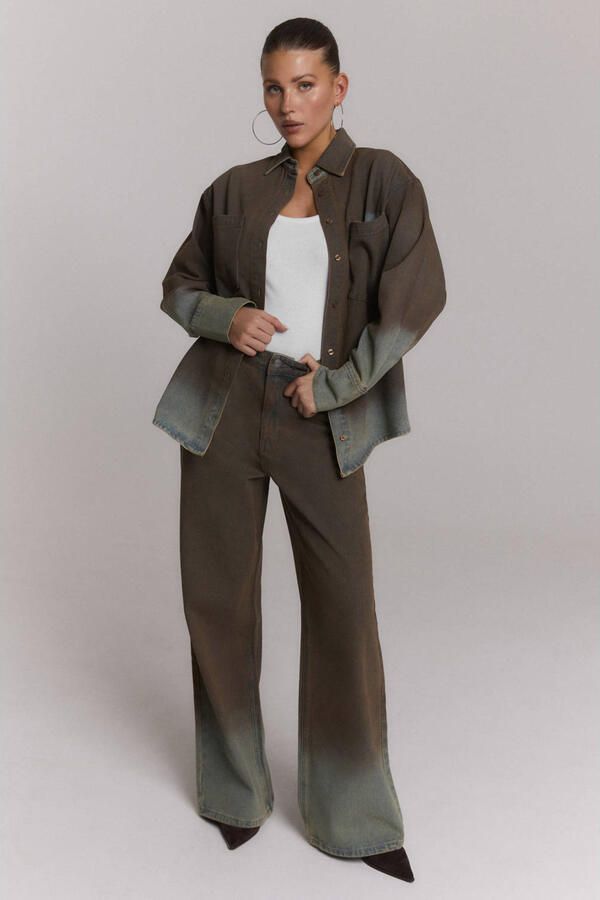 Refined Department dip-dye straight leg jeans bruin - Foto 2