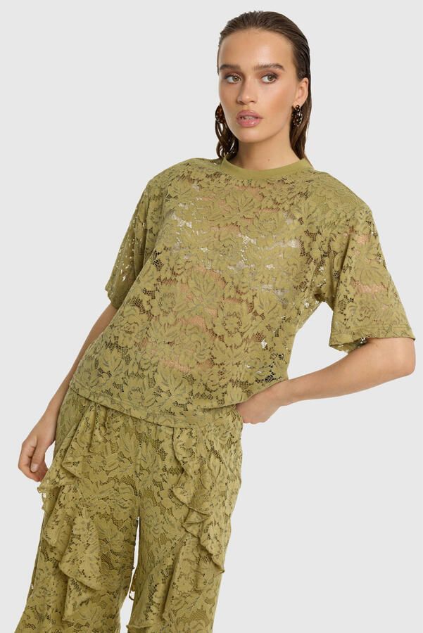 Refined Department gebloemde top groen
