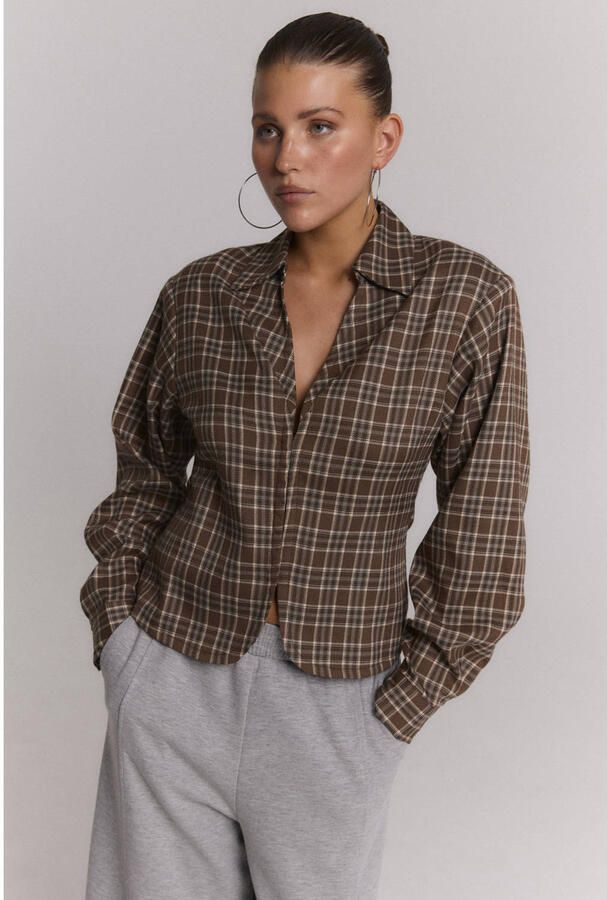 Refined Department geruite blouse bruin