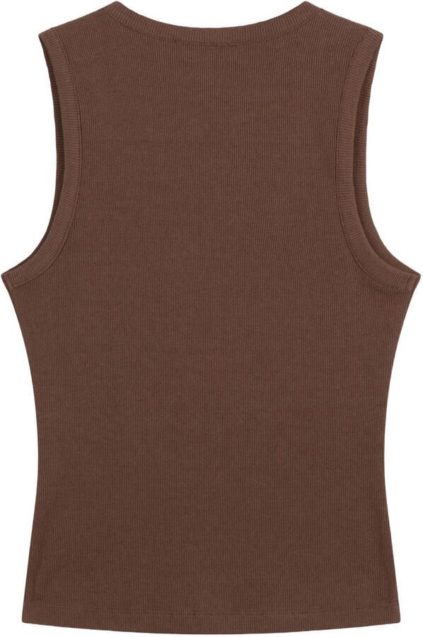 Refined Department getailleerde singlet met studs donkerbruin - Foto 2
