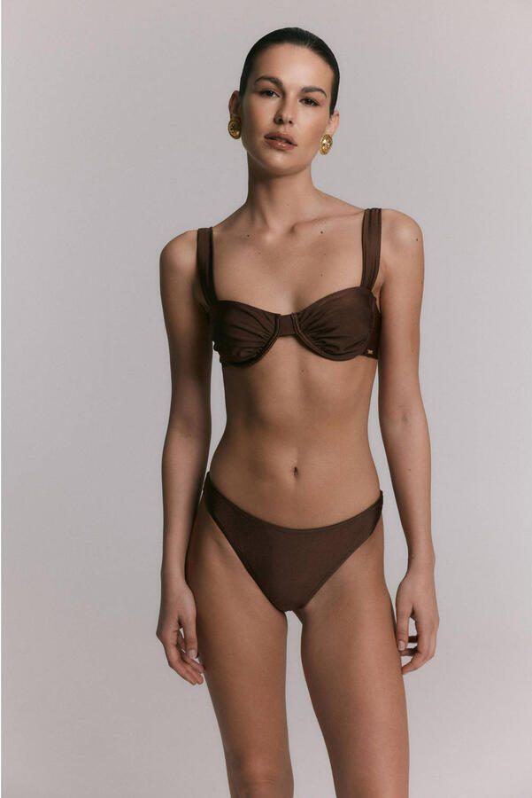 Refined Department high leg bikinibroekje bruin - Foto 3